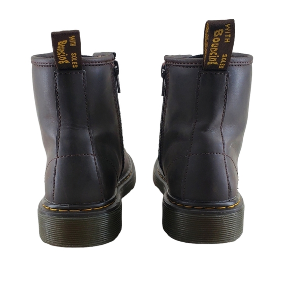 Dr Martens Combat Boots Shoes Girls Junior Sz 2 Brown Leather Softy Lace Up 1460 - Picture 10 of 15
